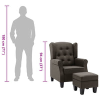 Poltrona con Poggiapiedi Grigio Tortora in Tessuto 320159