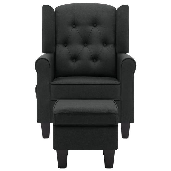 Poltrona Massaggiante con Poggiapiedi Grigio Scuro in Tessuto 320162