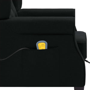 Poltrona Massaggiante con Poggiapiedi Nera in Tessuto 320163