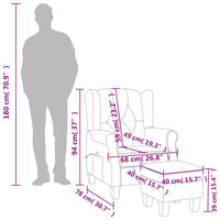 Poltrona Massaggiante con Poggiapiedi Nera in Tessuto 320163
