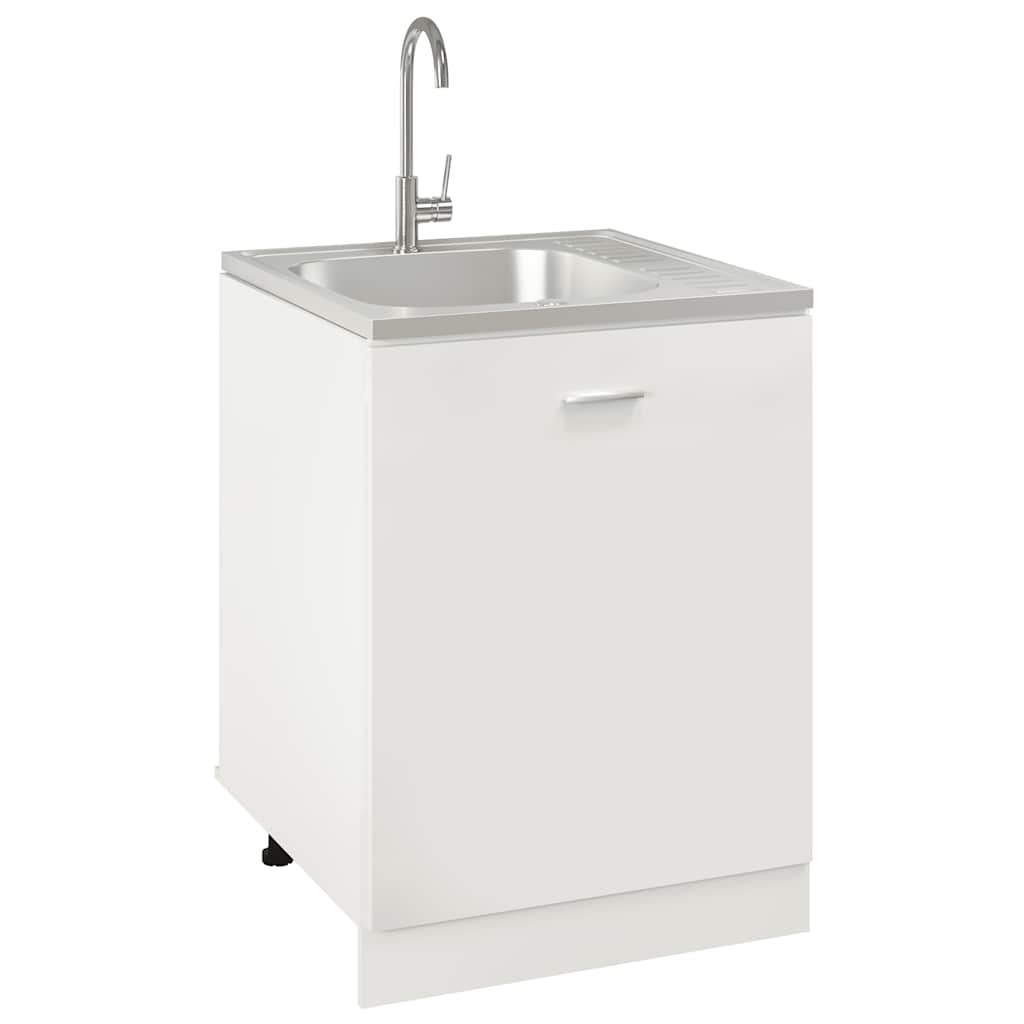 Lavello da Cucina con Scarico Argento 600x600x155 mm Acciaio 147231