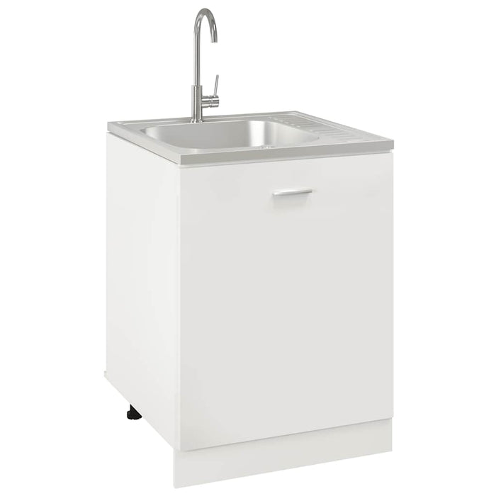 Lavello da Cucina con Scarico Argento 600x600x155 mm Acciaio 147231