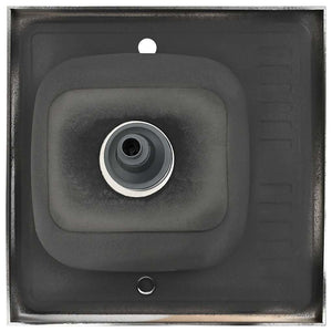 Lavello Cucina e Scolapiatti 600x600x155mm Acciaio Inox Argento cod mxl 46197