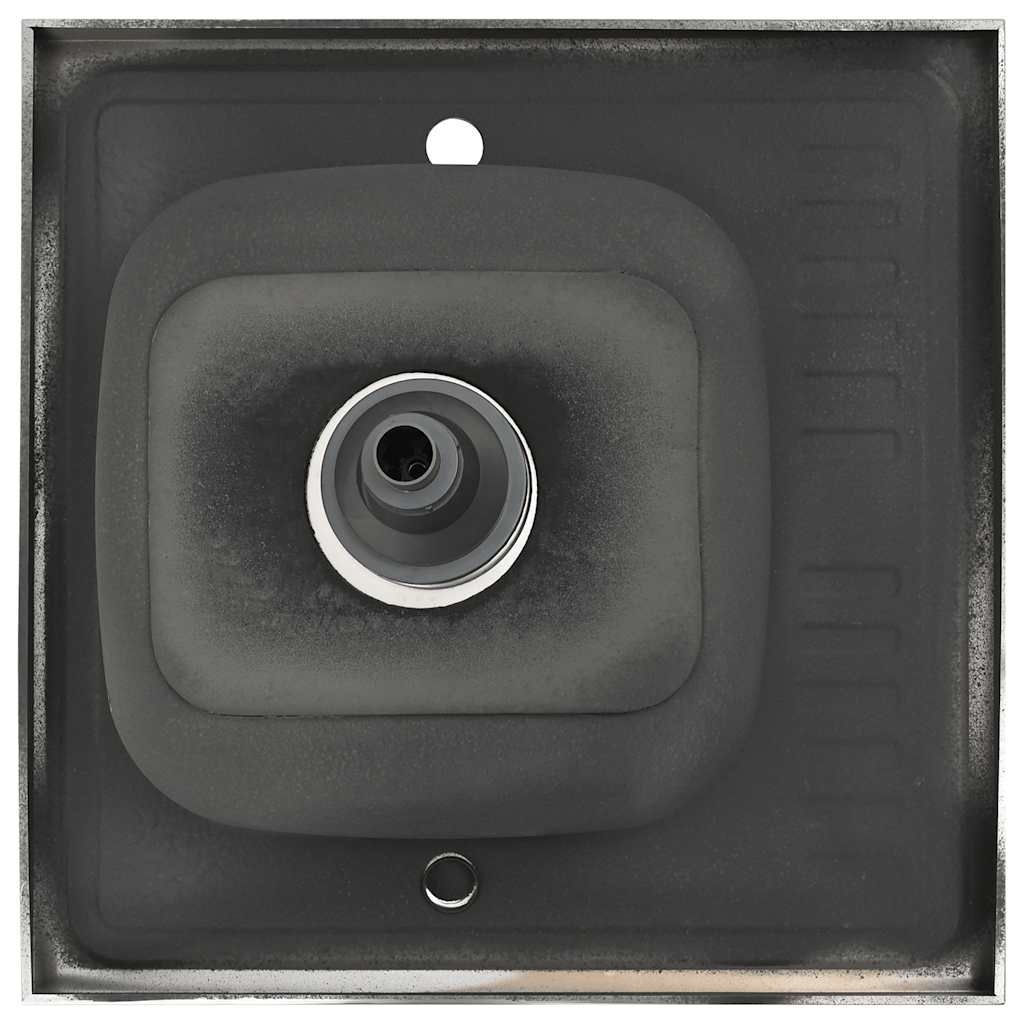 Lavello da Cucina con Scarico Argento 600x600x155 mm Acciaio 147231