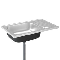 Lavello da Cucina-Lavandino-Lavabo con Scarico Argento 800x500x155 in Acciaio