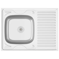 Set lavello e gocciolatoio argento 80 x 60 cm acciaio inox 02_0002428