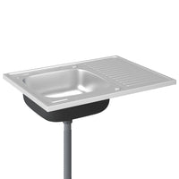 Set lavello e gocciolatoio argento 80 x 60 cm acciaio inox 02_0002428