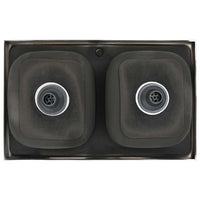 Lavello-Lavandino-Lavabo Cucina Doppia Vasca 800x500x155 mm Argento Acciaio Inox