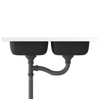 Lavello cucina doppia vasca 800x600x155 mm inox silver 02_0002430