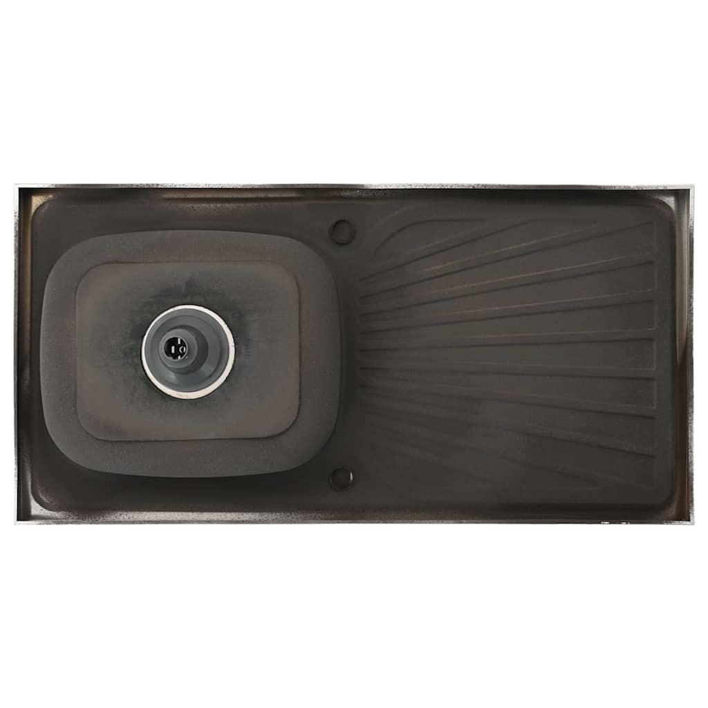 Lavello da Cucina con Scarico Argento 1000x500x155 mm Acciaio 147236