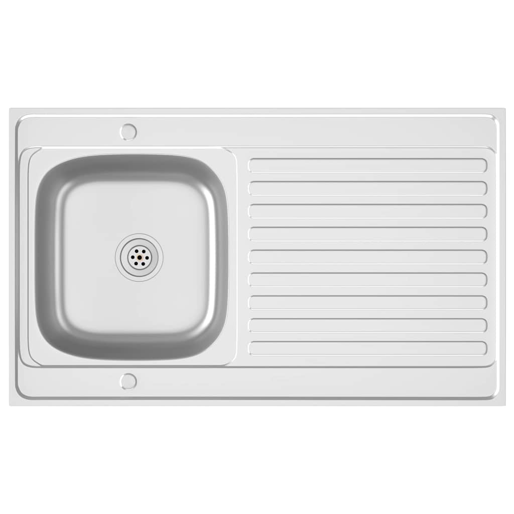 Lavello Cucina e Scolapiatti Argento 1000x600x155 mm in Acciaio cod mxl 51783