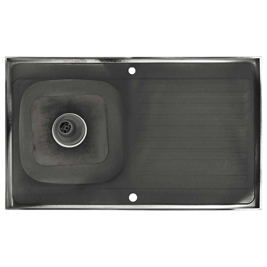 Lavello Cucina e Scolapiatti Argento 1000x600x155 mm in Acciaio cod mxl 51783