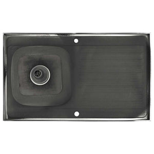 Lavello Cucina e Scolapiatti Argento 1000x600x155 mm in Acciaio cod mxl 51783