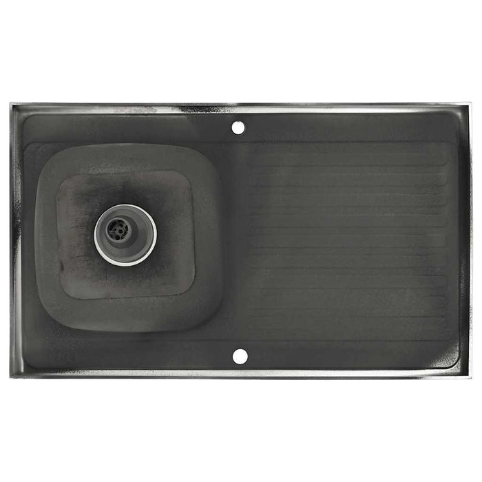 Lavello Cucina e Scolapiatti Argento 1000x600x155 mm in Acciaio cod mxl 51783