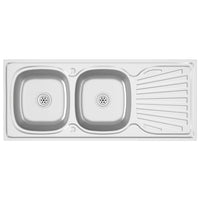 Lavello cucina doppia vasca lavello sottotop lavello cucina lavello sottotop interno casa argento 120 cm acciaio inox 02_0002434