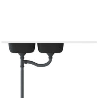 Lavello da Cucina Doppia Vasca Argento 1200x600x155 mm Acciaio 147239