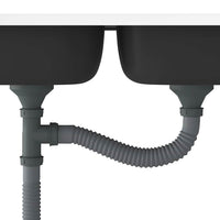 Lavello da Cucina Doppia Vasca-Lavandino-Lavabo Argento 1200x600x155 mm Acciaio