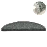 Tappetini per scale 15 pz 56x17x3 cm Verde scuro semicircolari 322360