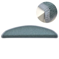 Tappetini per scale 15 pz 56x17x3 cm Blu mare semicircolari 322362