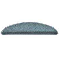 Tappetini per scale 15 pz 56x17x3 cm Blu mare semicircolari 322362