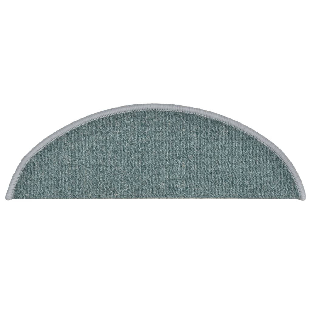 Tappetini per scale 15 pz 56x17x3 cm Blu mare semicircolari 322362