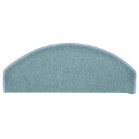 Tappetini per scale 15 pz 65x24x4 cm Blu mare Semicircolari Grandi 322363