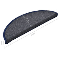 Tappetini per Scale 15 pz Grigio Scuro e Blu 56x17x3 cm cod mxl 65077