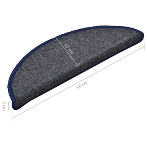 Tappetini per Scale 15 pz Grigio Scuro e Blu 56x17x3 cm cod mxl 65077