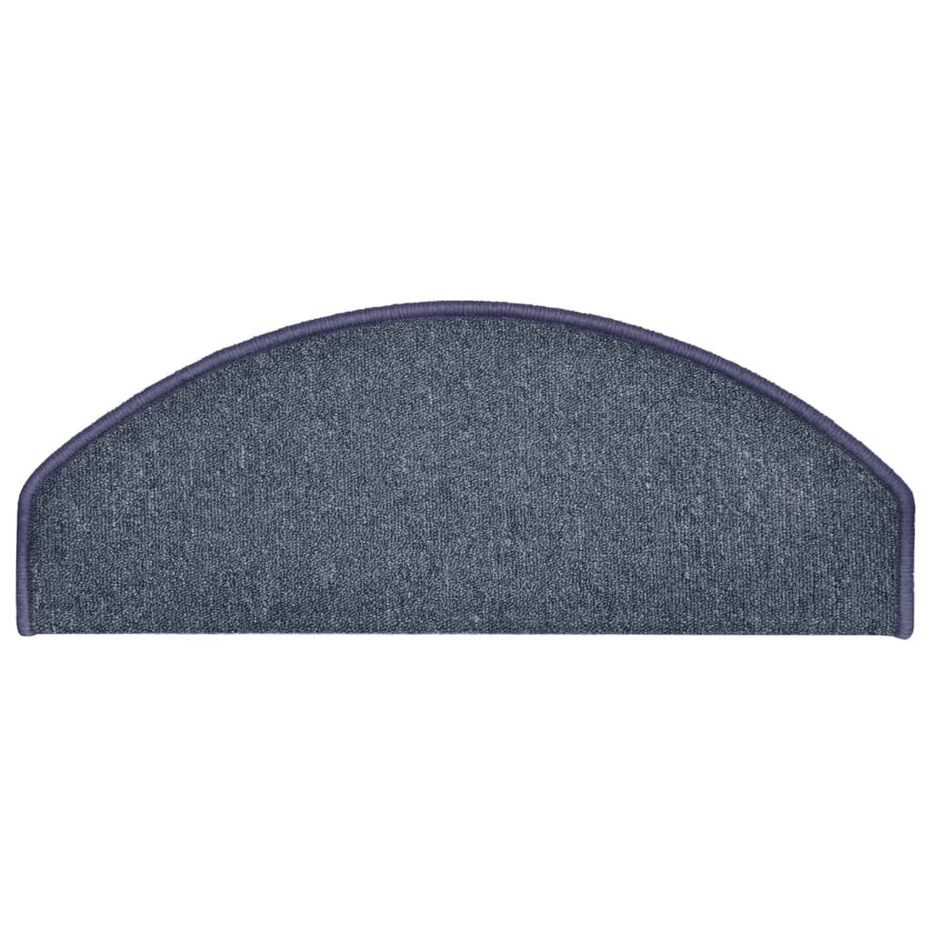 Tappetini per scale 15 pz 65x24x4 cm Grigio scuro e blu Semicircolari Grandi 322365