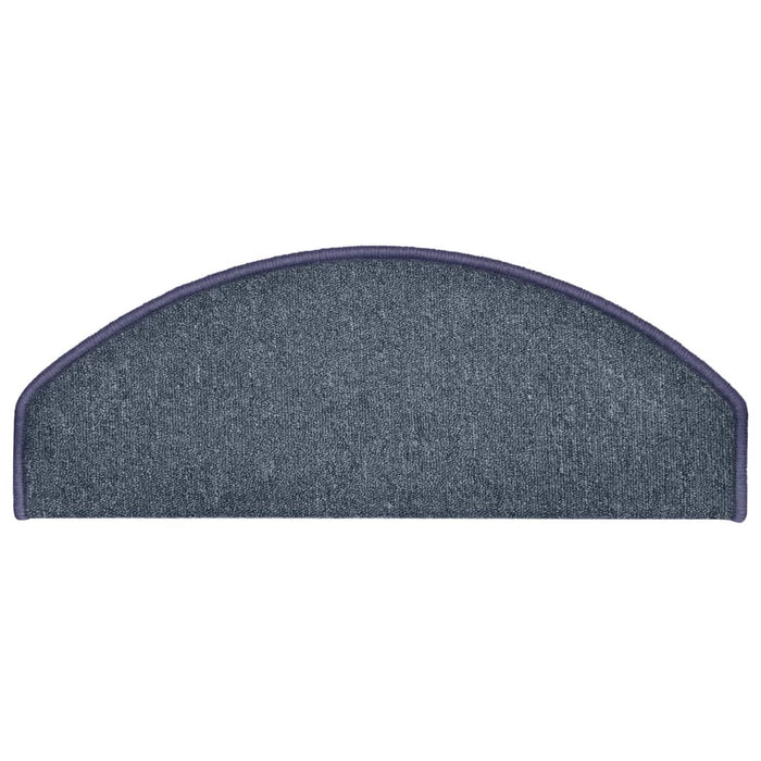 Tappetini per scale 15 pz 65x24x4 cm Grigio scuro e blu Semicircolari Grandi 322365