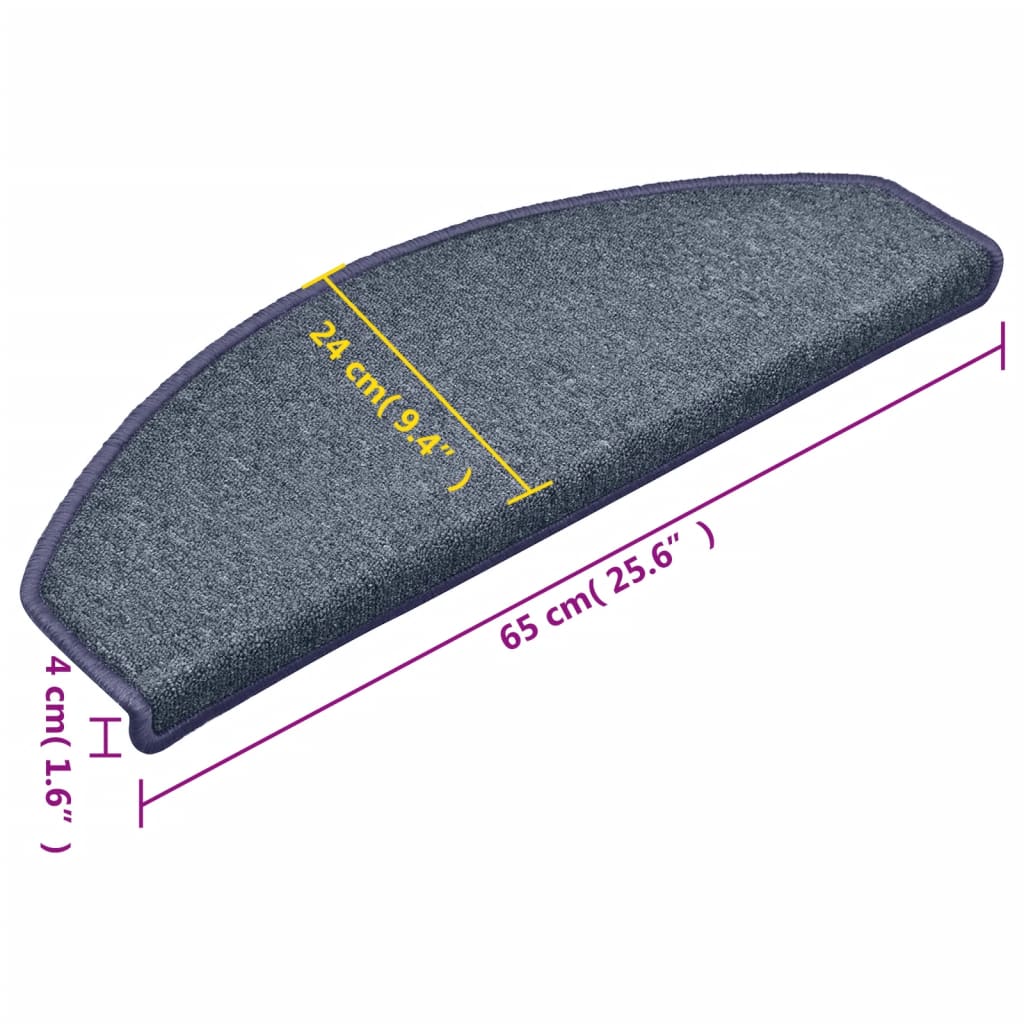 Tappetini per Scale 15 pz Grigio Scuro 65x24x4 cm cod mxl 69859