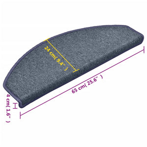 Tappetini per Scale 15 pz Grigio Scuro 65x24x4 cm cod mxl 69859