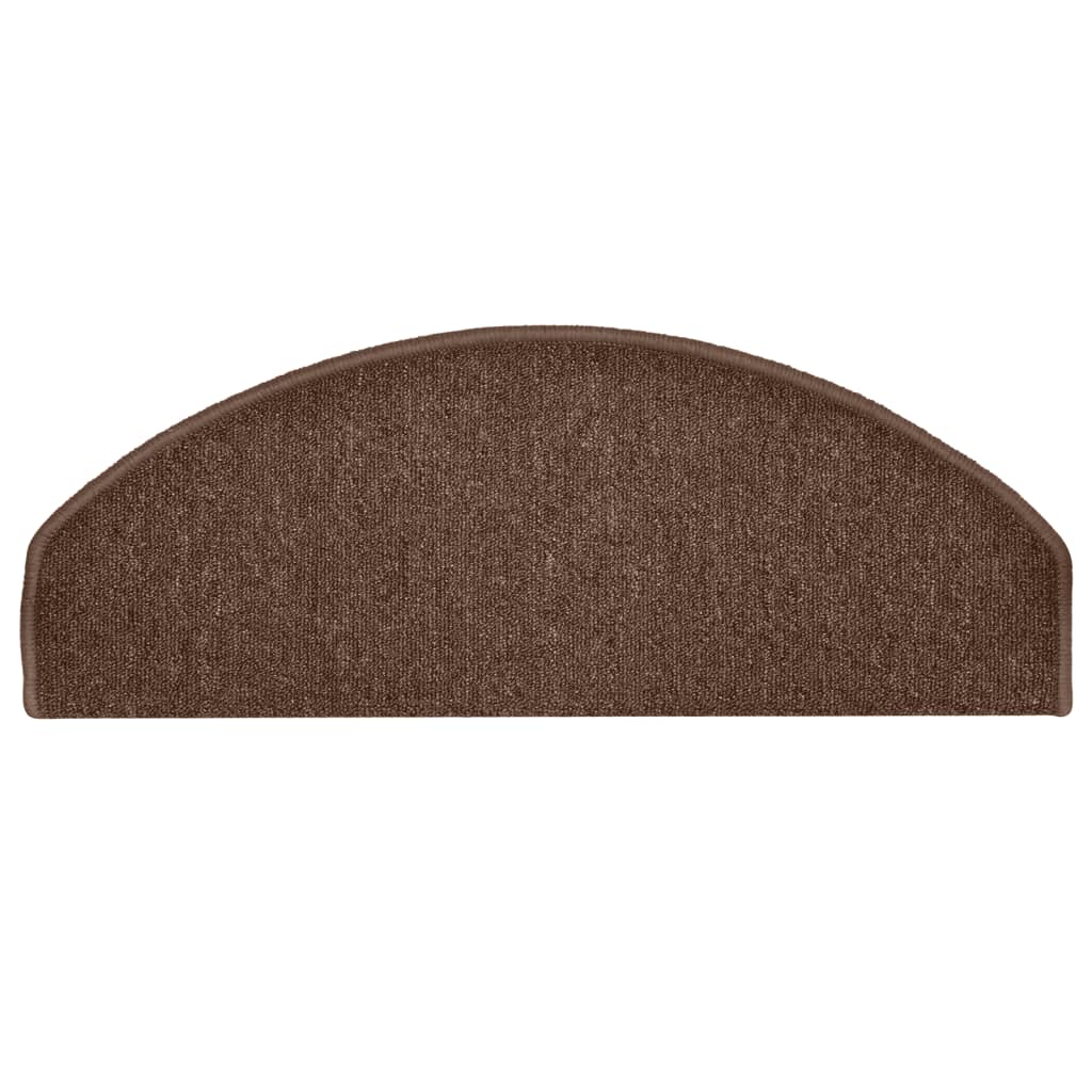 vidaXL Tappetini per scale 15 pz 65x24x4 cm Marrone Semicircolari Grandi