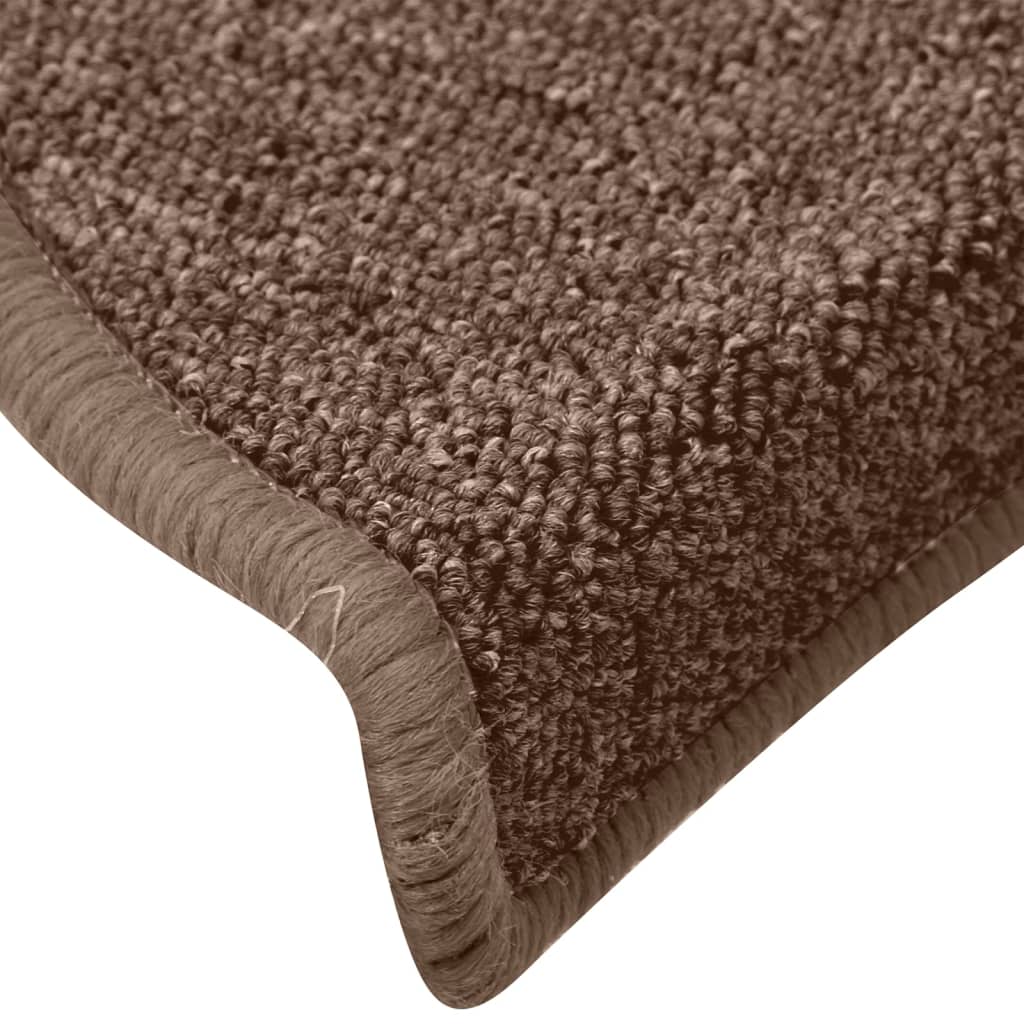 vidaXL Tappetini per scale 15 pz 65x24x4 cm Marrone Semicircolari Grandi
