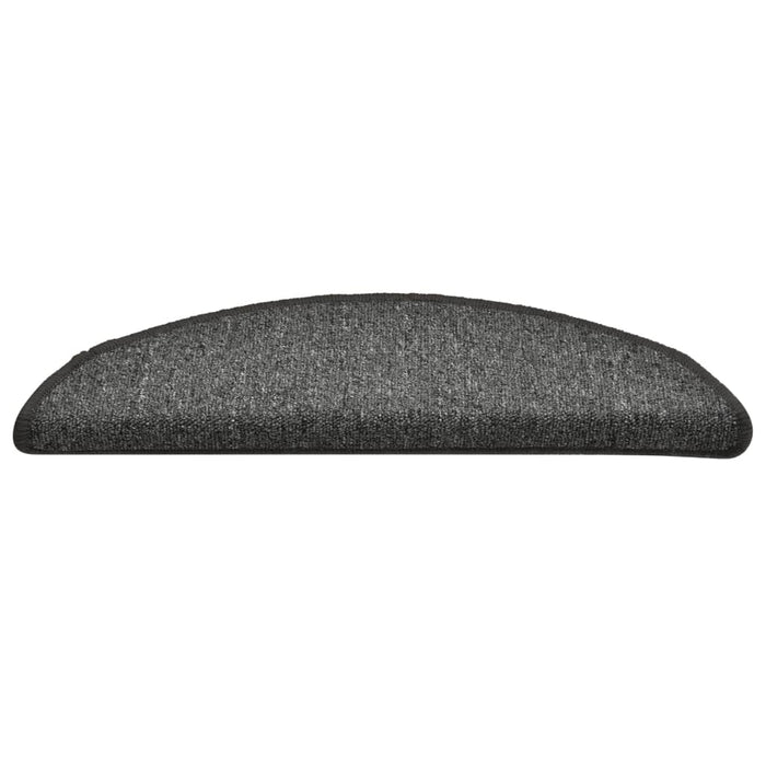 Tappetini per scale 15 pz 56x17x3 cm Grigio scuro Semicircolari 322368