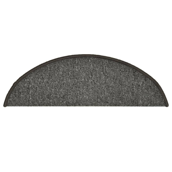 Tappetini per scale 15 pz 56x17x3 cm Grigio scuro Semicircolari 322368