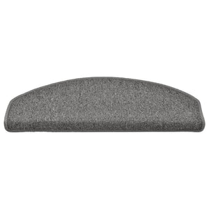 Tappetini per scale 15 pz 65x24x4 cm Grigio scuro Semicircolari Grandi 322369