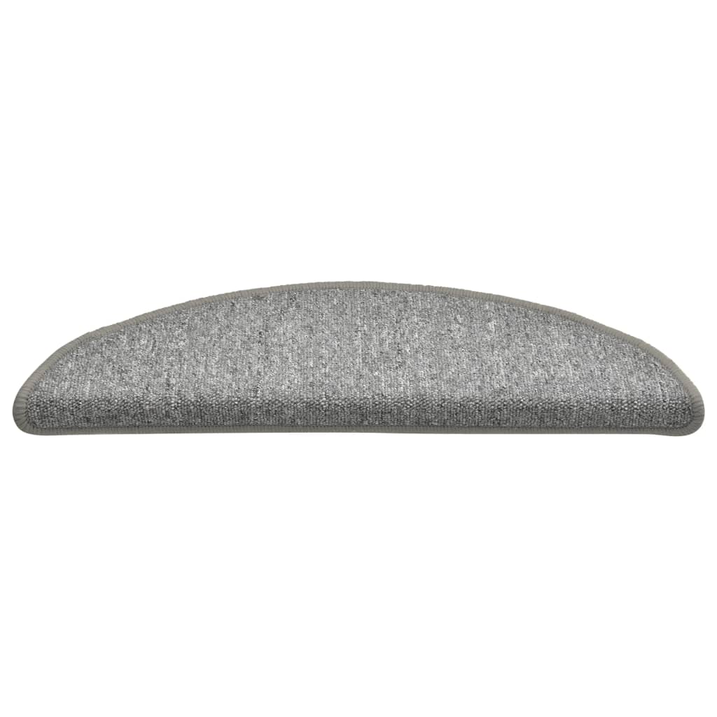 Tappetini per scale 15 pz 56x17x3 cm Grigio chiaro Semicircolari 322370