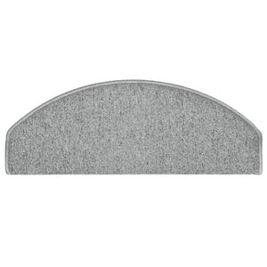 Tappetini per scale 15 pz 65x24x4 cm Grigio chiaro Semicircolari Grandi 322371