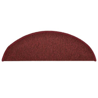 Tappetini per scale 15 pz 56x17x3 cm Bordeaux semicircolari 322372