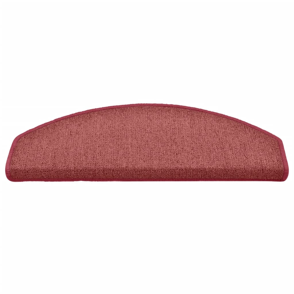 Tappetini per scale 15 pz 65x24x4 cm Bordeaux Semicircolari Grandi 322373