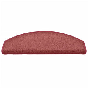 Tappetini per scale 15 pz 65x24x4 cm Bordeaux Semicircolari Grandi 322373