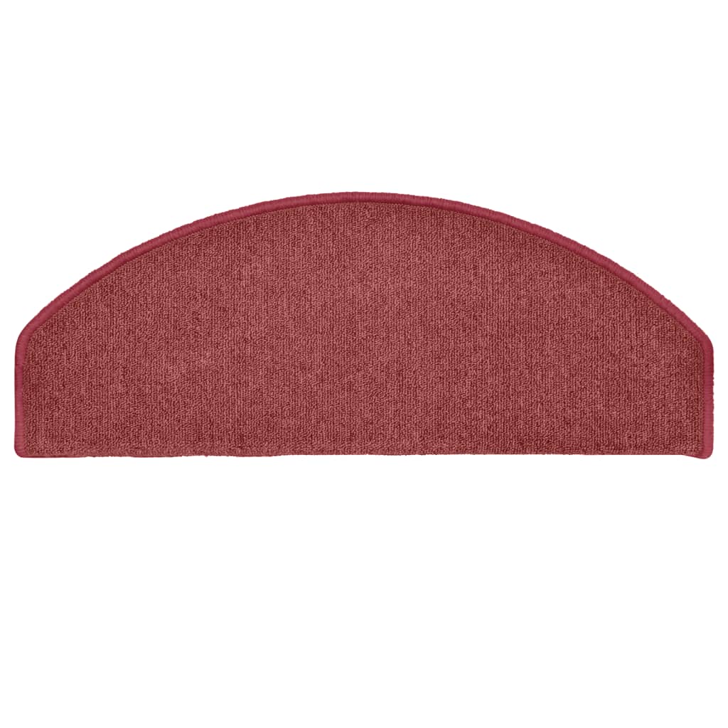 Tappetini per scale 15 pz 65x24x4 cm Bordeaux Semicircolari Grandi 322373