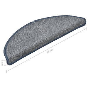 Tappetini per Scale 15 pz Grigio Chiaro e Blu 56x17x3 cm cod mxl 59030