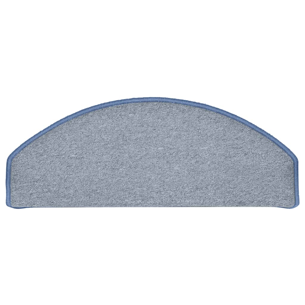 Tappetini per scale 15 pz 65x24x4 cm Grigio chiaro e blu Semicircolari Grandi 322375