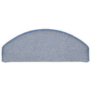 Tappetini per scale 15 pz 65x24x4 cm Grigio chiaro e blu Semicircolari Grandi 322375