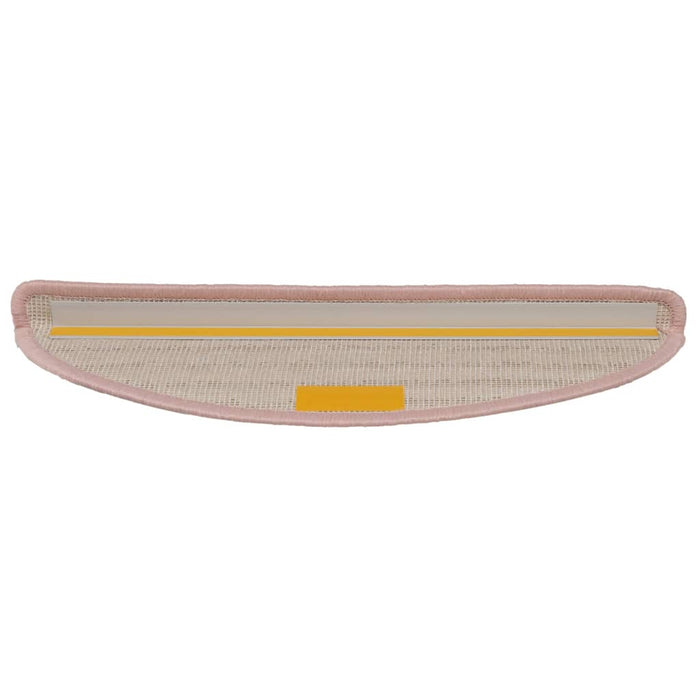 Tappetini per scale 15 pz 56x17x3 cm rosa chiaro semicircolari 322376