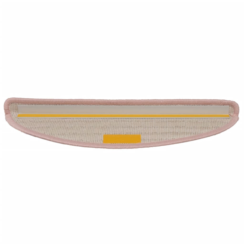 Tappetini per scale 15 pz 65x21x4 cm Rosa chiaro Semicircolari Grandi 322377