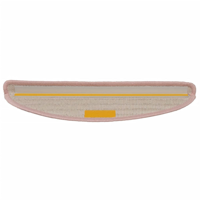 Tappetini per scale 15 pz 65x21x4 cm Rosa chiaro Semicircolari Grandi 322377