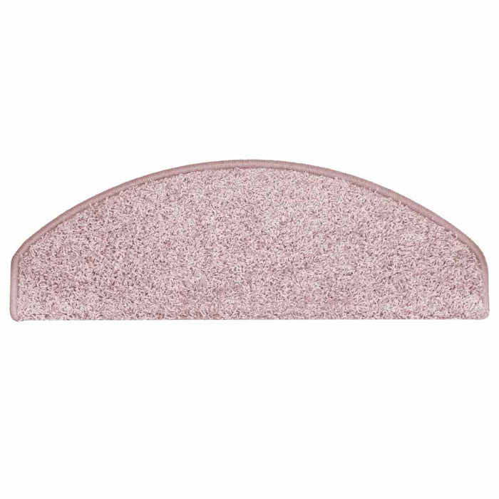 Tappetini per scale 15 pz 65x21x4 cm Rosa chiaro Semicircolari Grandi 322377